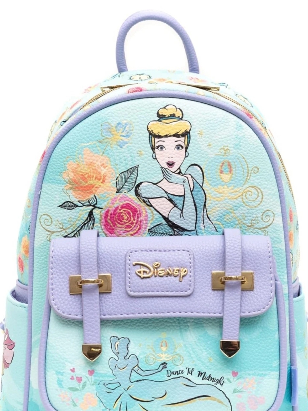 Disney Cinderella Pastel Floral Mini Backpack - Mint & Lavender